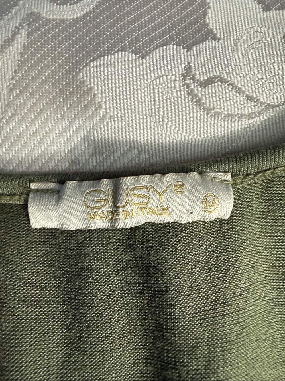 Giusy Made in Italy Silk Olive to Black Ombre Blouse Sheer Overlay Jersey Lined - Picture 11 of 13